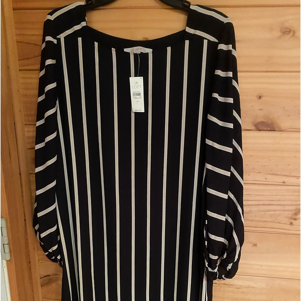Loft Striped Dress NWT Size M